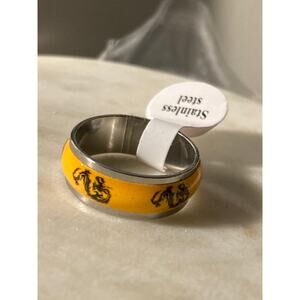 7 Stainless steel men’s unisex wedding band ring glow in the dark